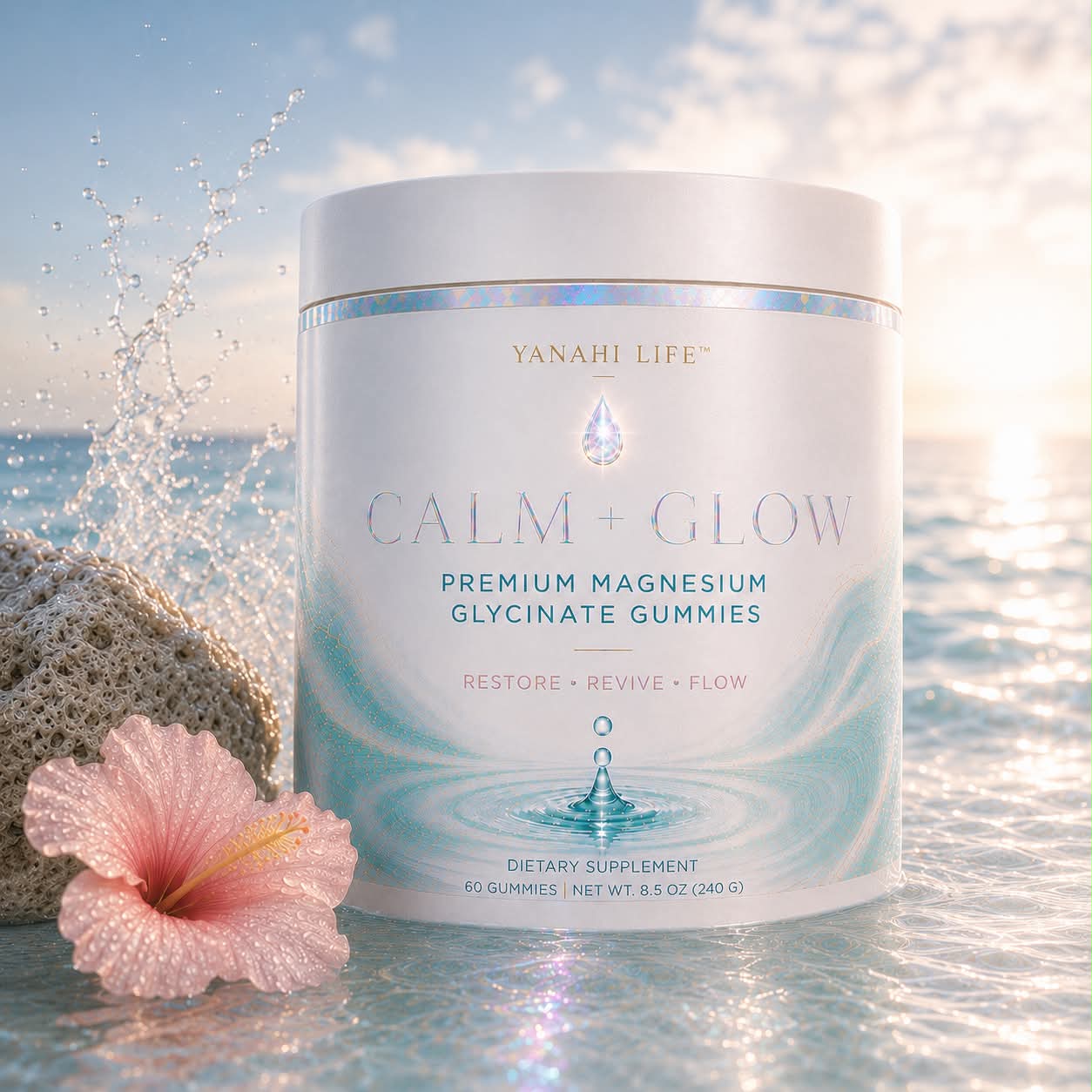 Calm + Glow magnesium glycinate gummies by Yanahli Life